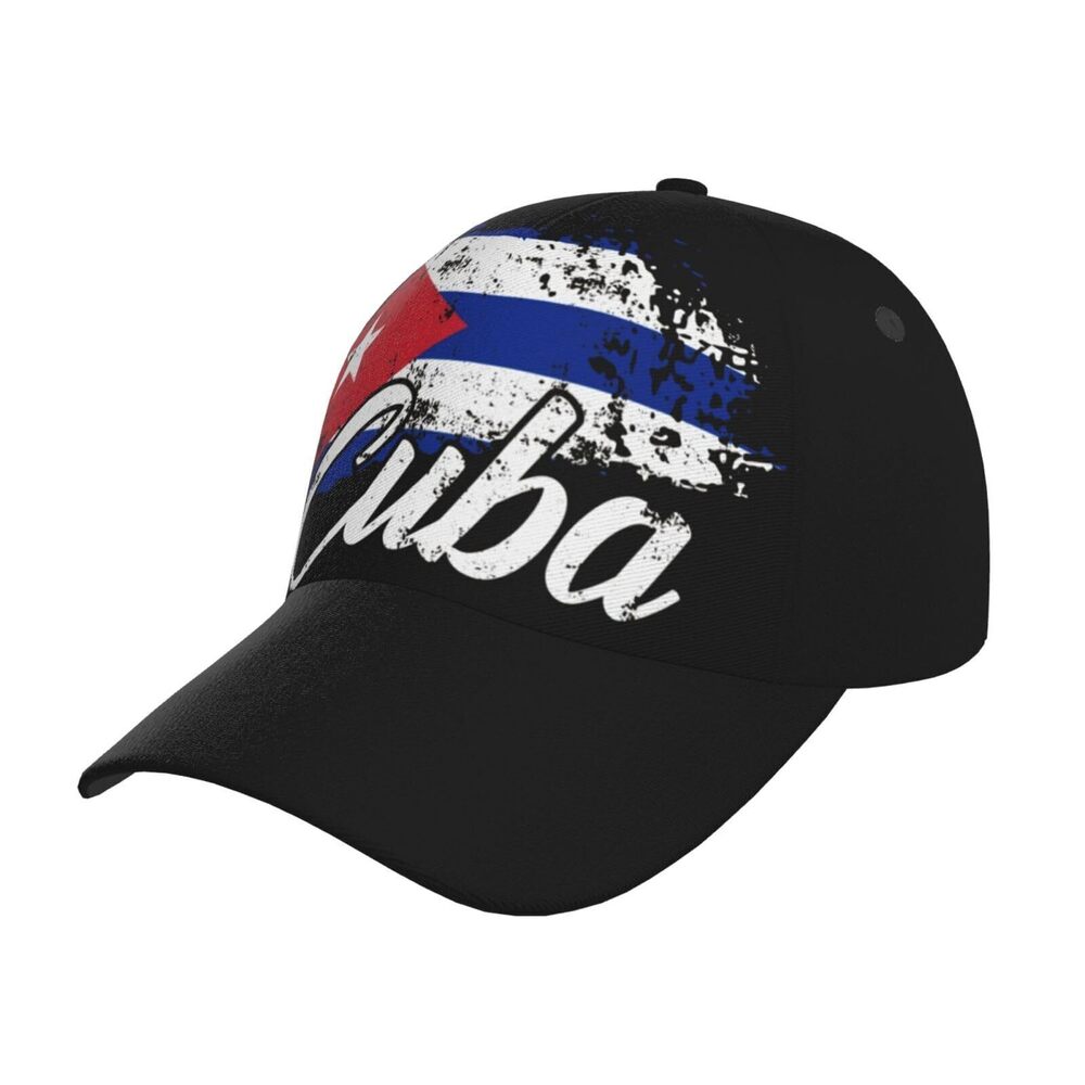 1074 Cute Cuba Flag Baseball Hat Retro Flag Hats Packable Summer Travel